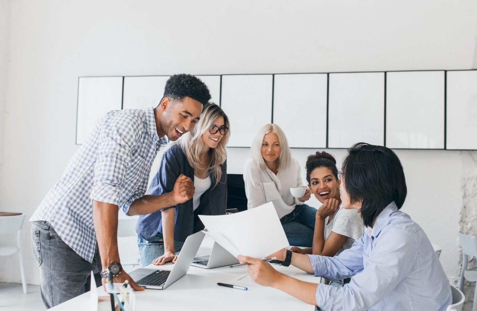 Professional workspace with financial documents